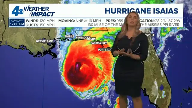 Friday 12 PM Tropical Update: Hurricane Isaias maintains intensity as it approaches in the Gulf